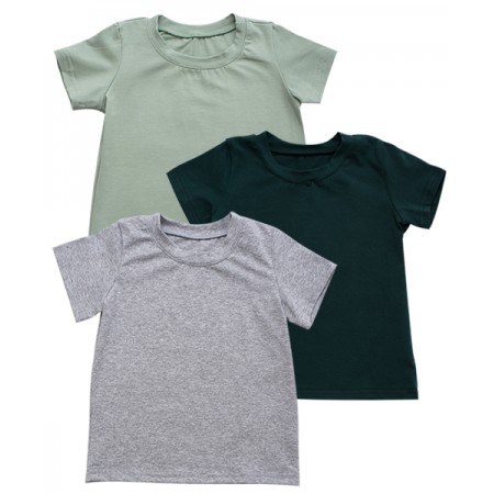 Комплект 3 шт дитяча футболка Оливковий/Смарагдовий/Сірий